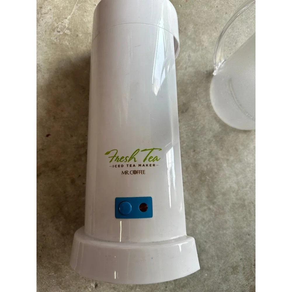 Mr. Coffee Fresh Tea Iced Tea Maker White Blue‎ Electric Brewer with Pitcher